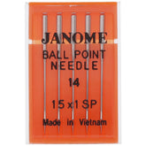 Ball Point Needles 15x1 (5pk), Janome #99021
